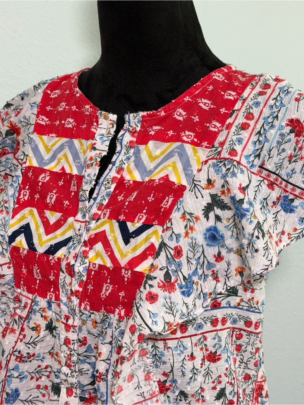LET ME BE by Anthropologie Bandana Button Down - 2 - Picture 6 of 9
